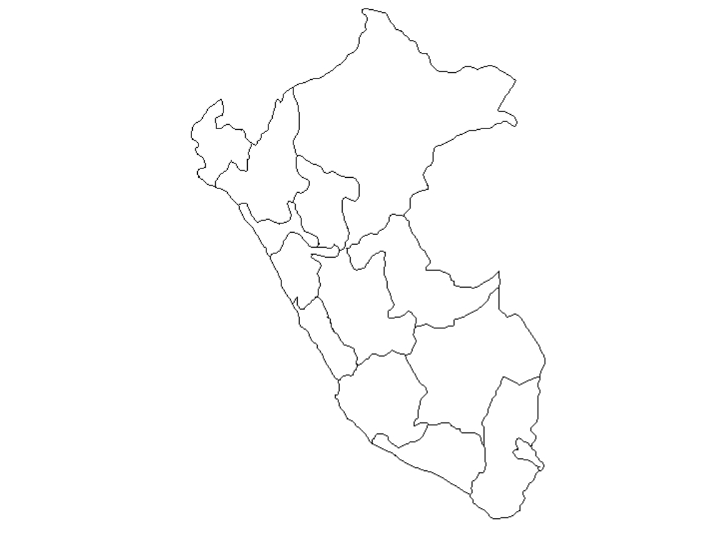 Karte der Republik Peru.