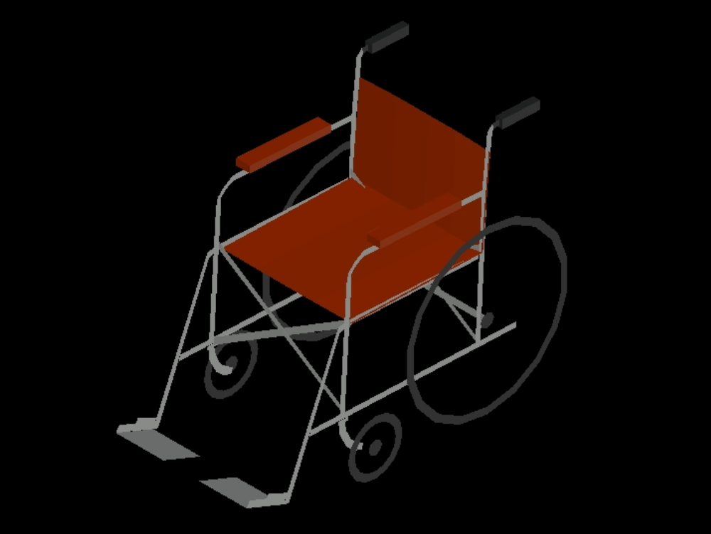 Rollstuhl in 3D.