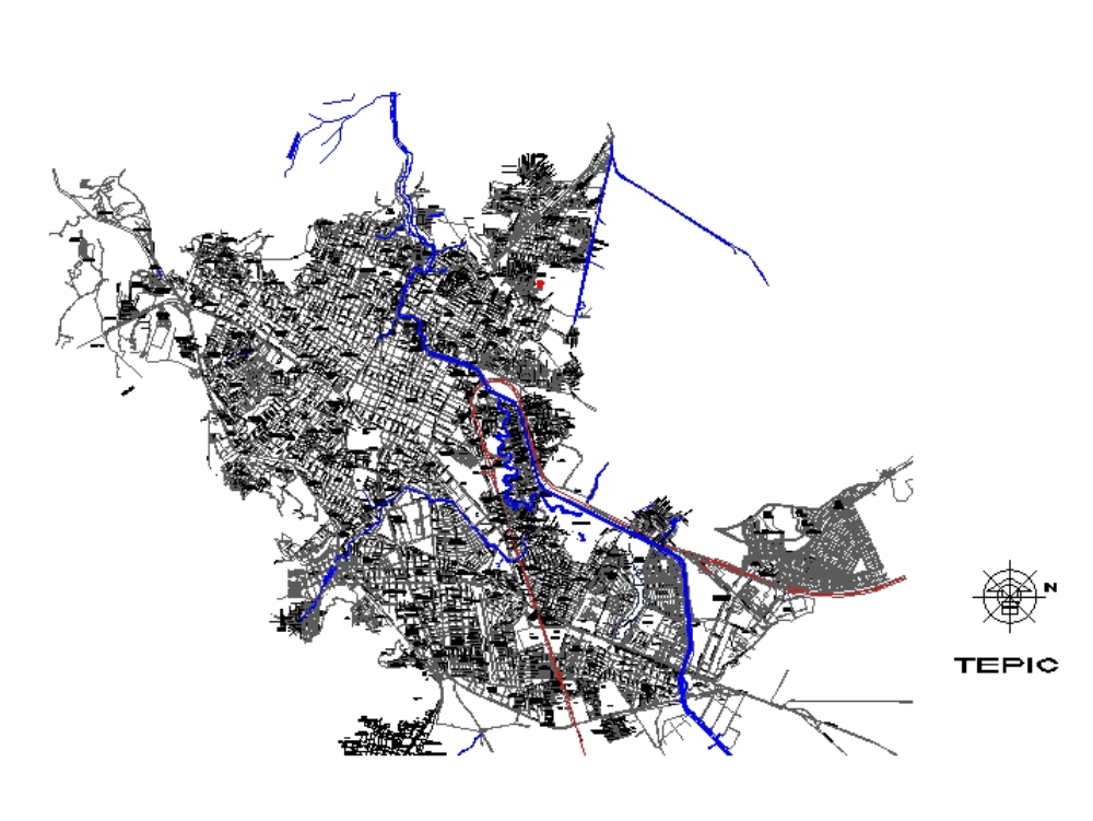 Es el plano de la ciudad de tepic; nayarit (1.94 MB) Bibliocad