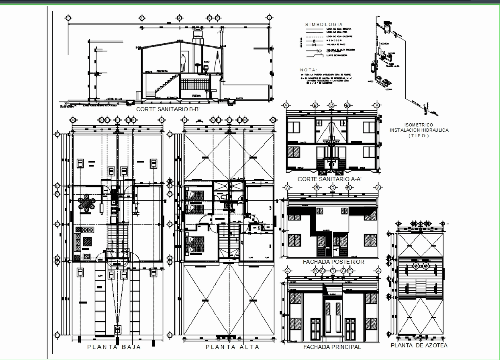 Plane Of Housing Social Interest In Autocad Cad 349 66 Kb Bibliocad