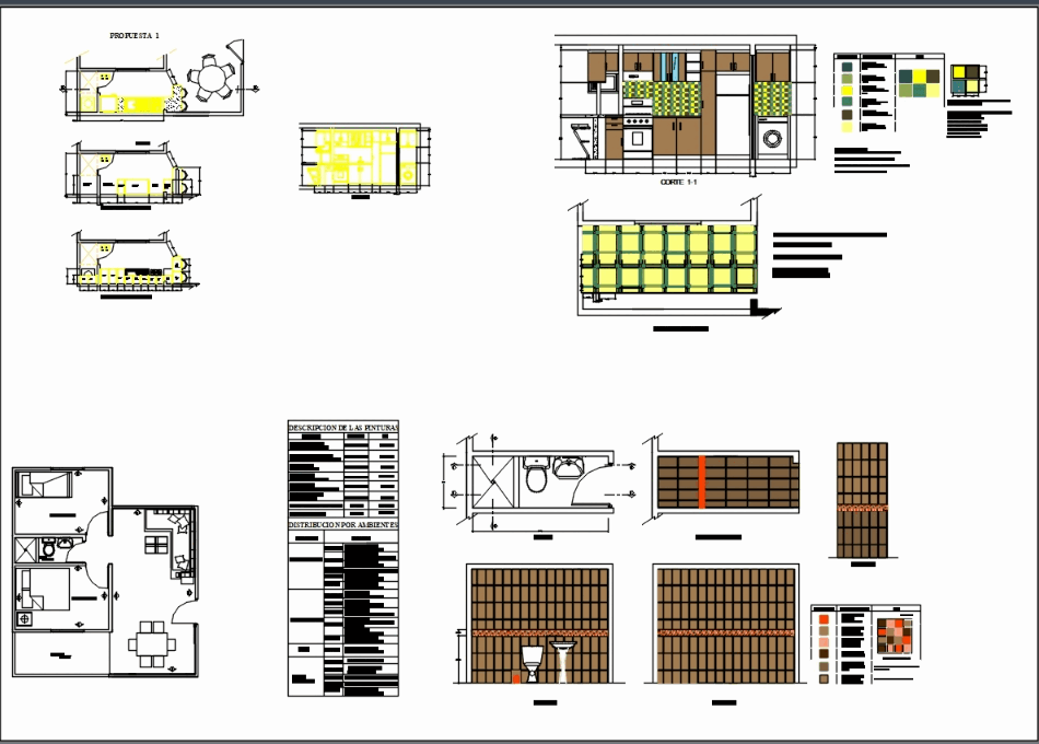 Interior kitchen  design in AutoCAD CAD download 581 21 
