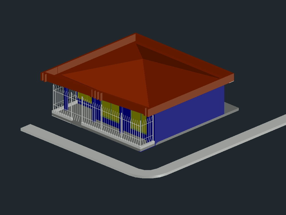 3D-Haus auf einer Ebene