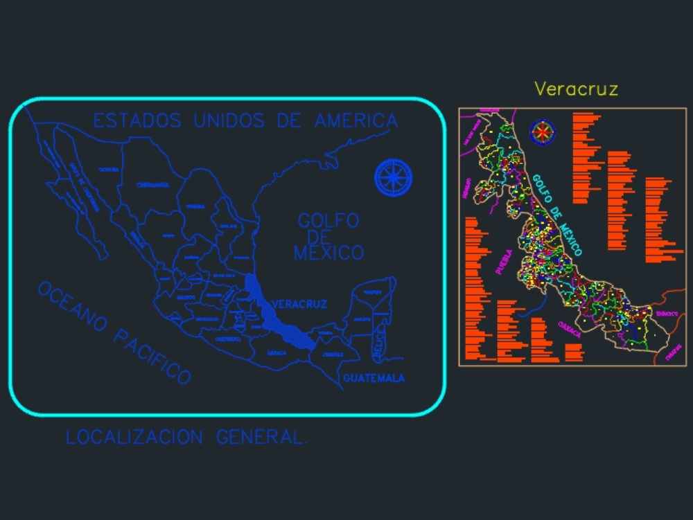 Mapa do representante. mexicano