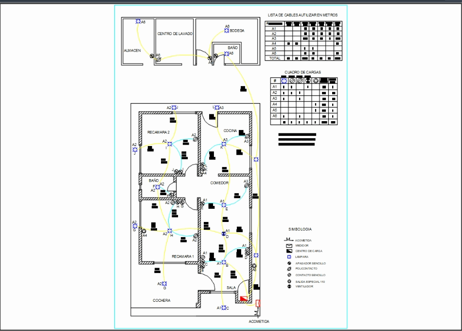 Plano Electrico En Autocad Descargar Cad Gratis 6245 Kb Bibliocad