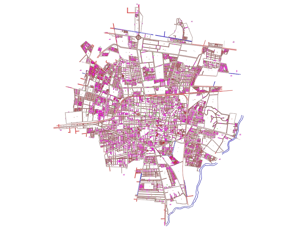 Celaya; carta urbana en AutoCAD  Descargar CAD gratis 