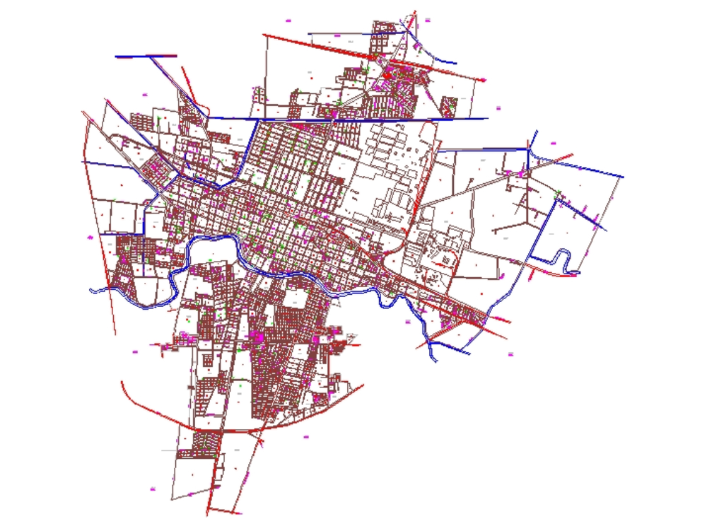 Carte urbaine de Salamanque - Mexique.