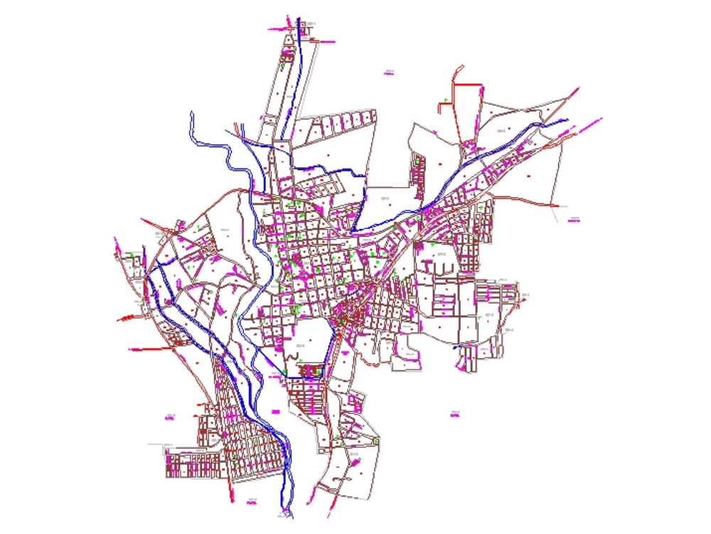 Stadtplan von Salvatierra – Mexiko.