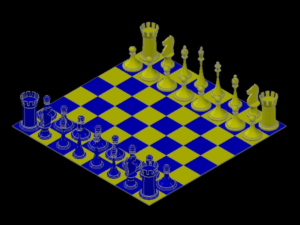 3D-Schachbrett.