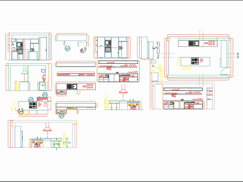 kitchen autocad drawing dwg block cad cabinet functionality blocks interior drawings bibliocad library cupboard wow