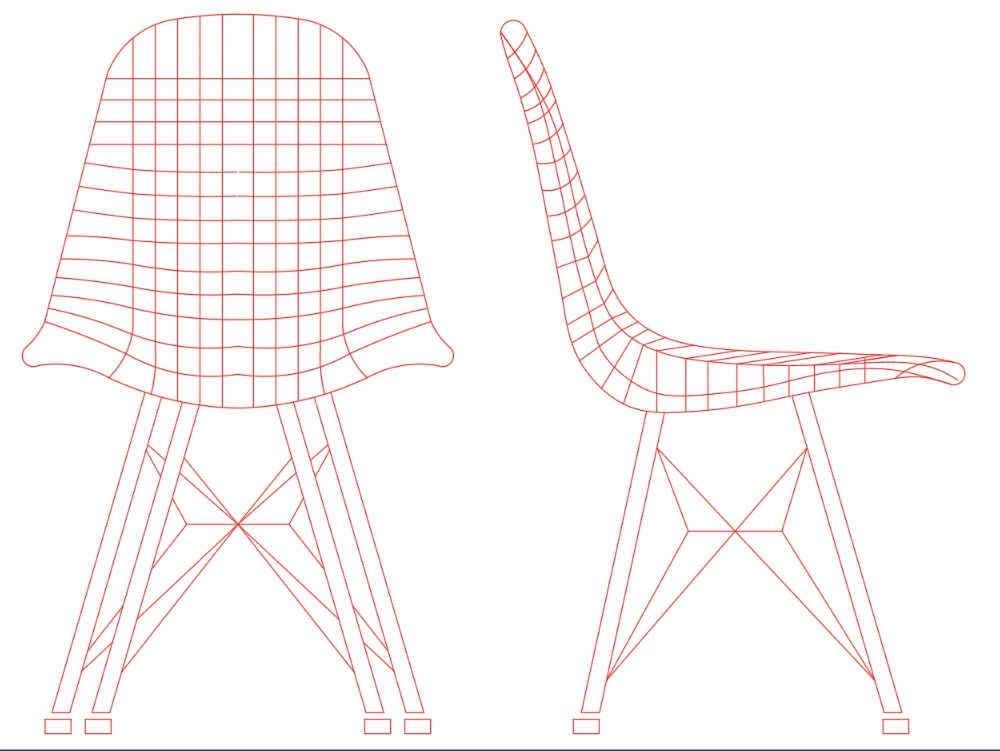 Wire Chair Eames In Autocad Download Cad Free 17 Kb Bibliocad