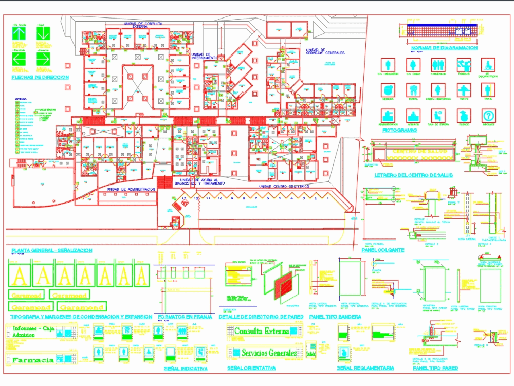 PLANO DE SENALETICA DE UN CENTRO DE SALUD