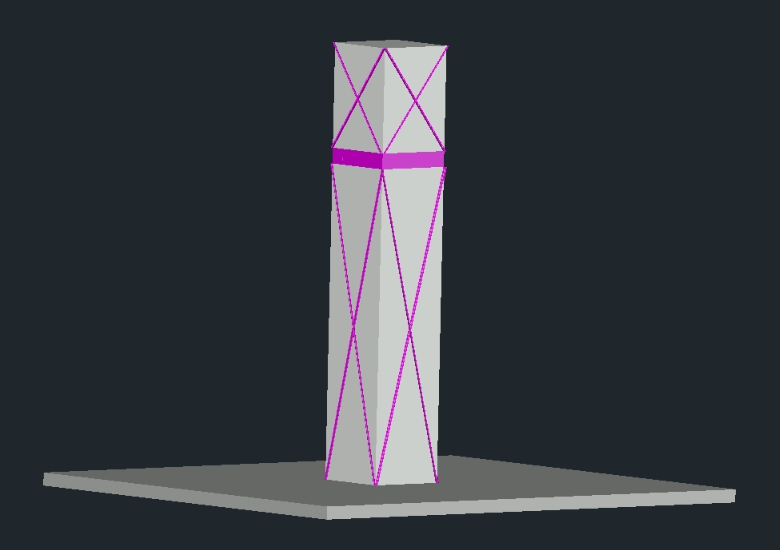 Structure , mooring beams and columns in 3D