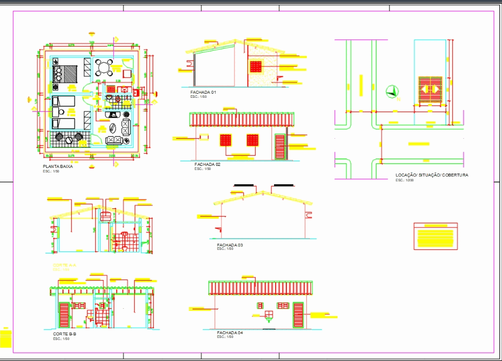 Projeto Em Autocad Formato Dwg Pronta Casa 3759