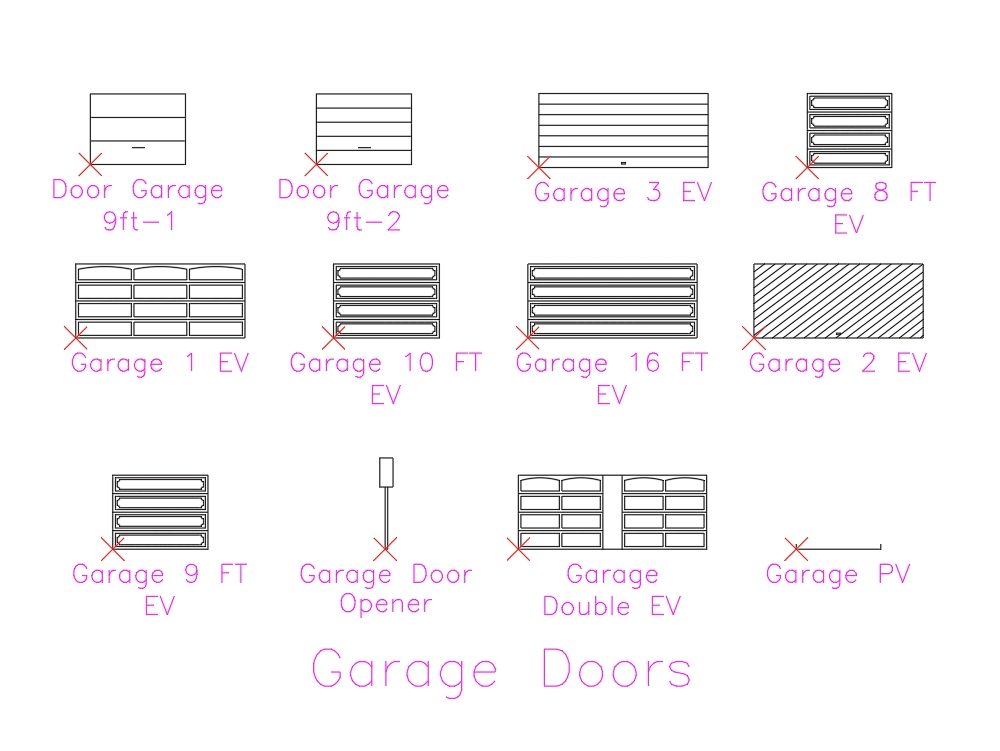 Garage Doors In Autocad Download Cad Free 14 04 Kb Bibliocad