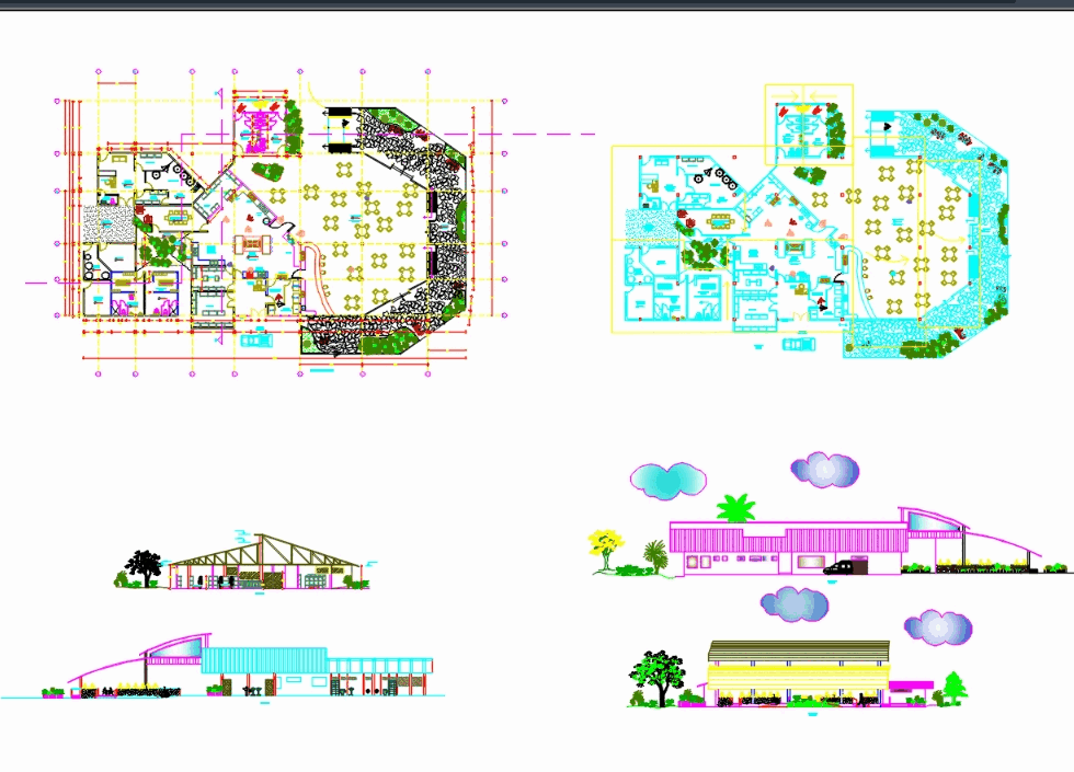 Restaurant In AutoCAD | CAD Download (1.24 MB) | Bibliocad