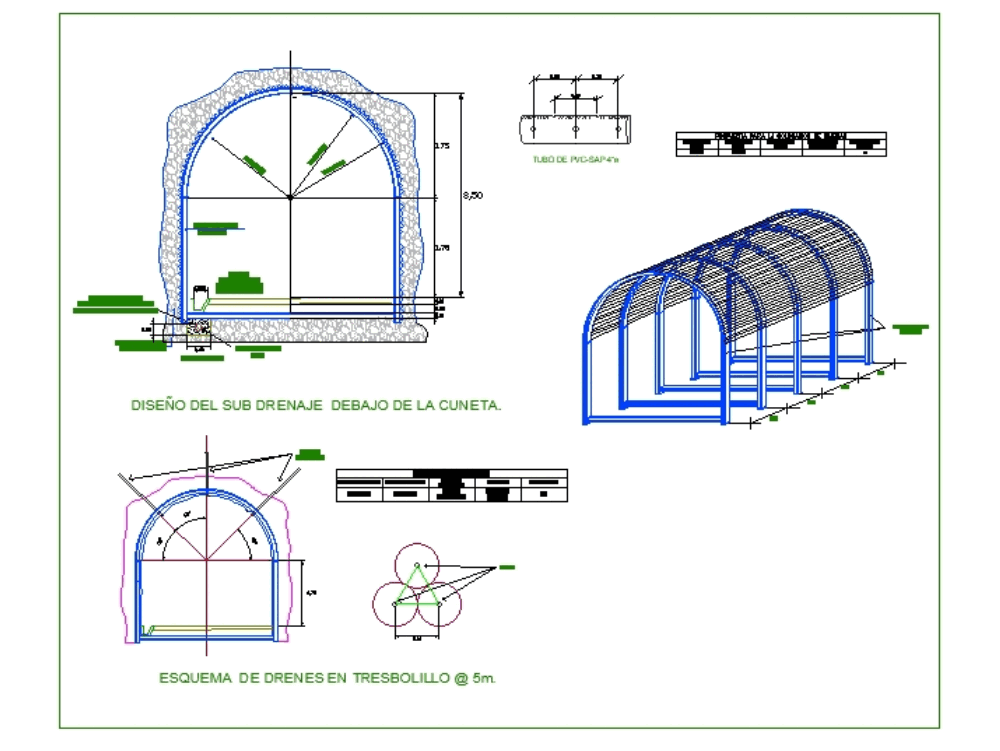 DETALLE DE CIMBRAS EN TUNEL