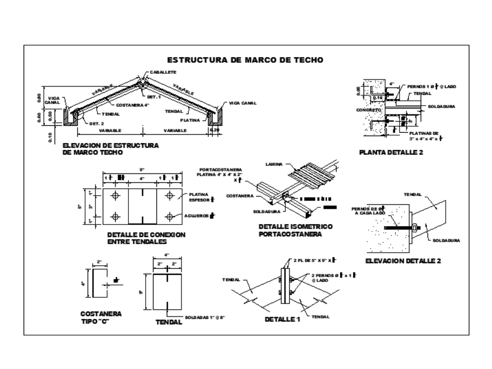 Detalle de estructura de techo.