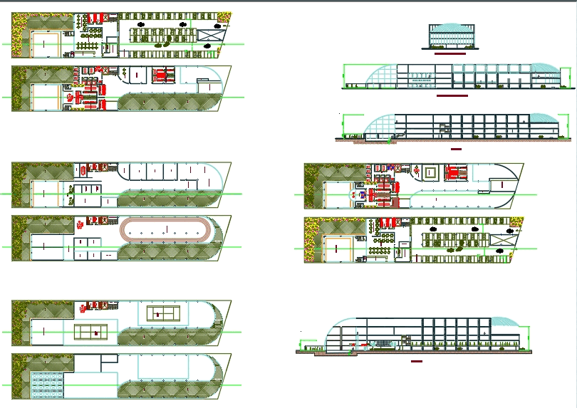 Gymnasium in AutoCAD CAD download (4.08 MB) Bibliocad
