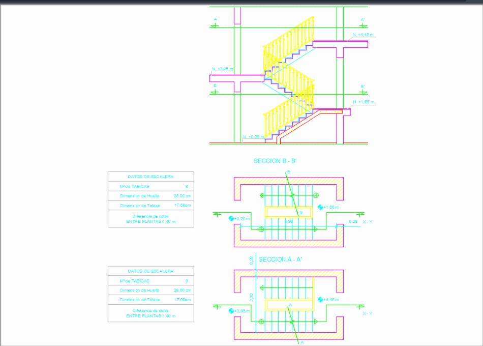 Stairs in AutoCAD | Download CAD free (73.83 KB) | Bibliocad