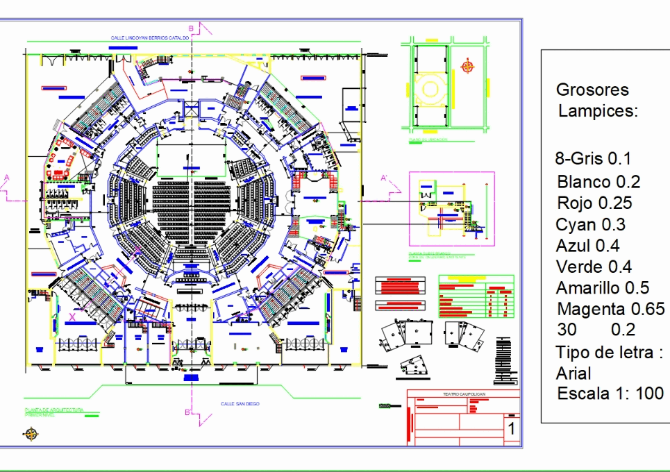Teatro caupolican en AutoCAD | Descargar CAD (1.47 MB) | Bibliocad