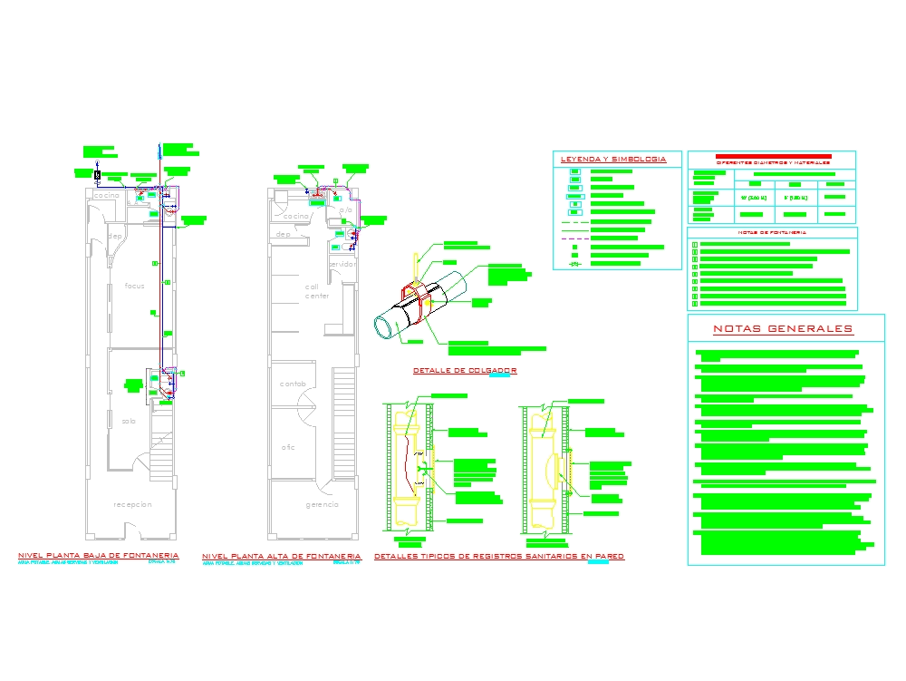 Detalles de fontaneria en AutoCAD Descargar