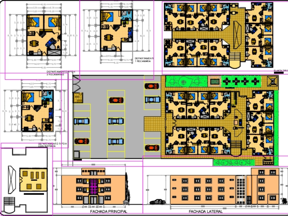 Architekturplan von Wohnungen
