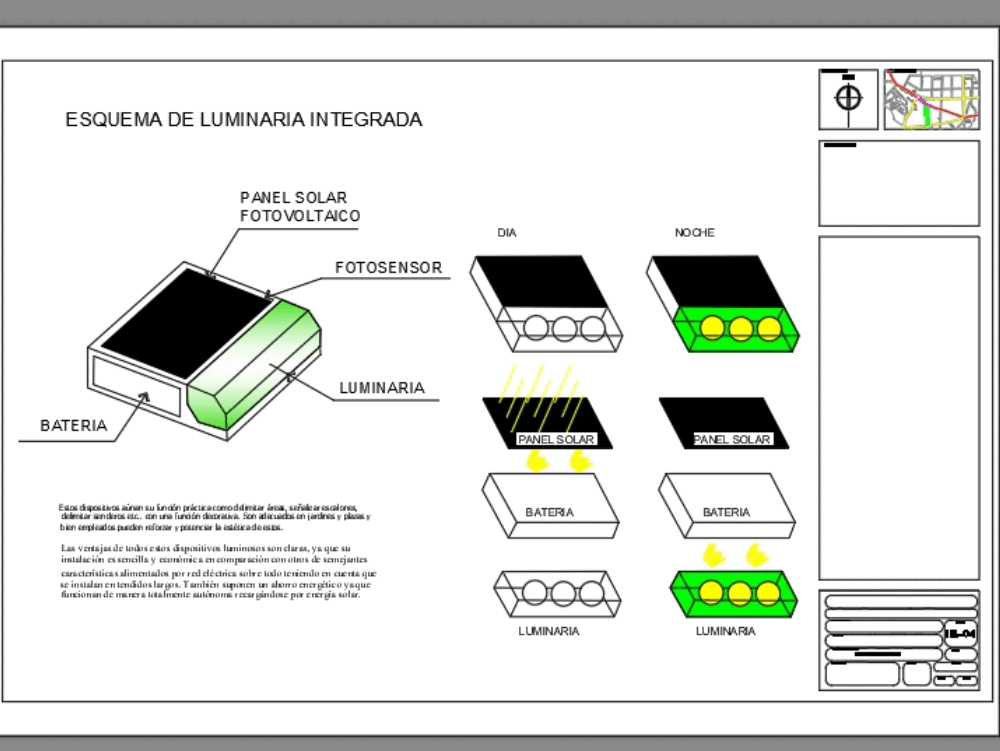 Detalles luminarias solares en AutoCAD CAD (85.67 KB) Bibliocad