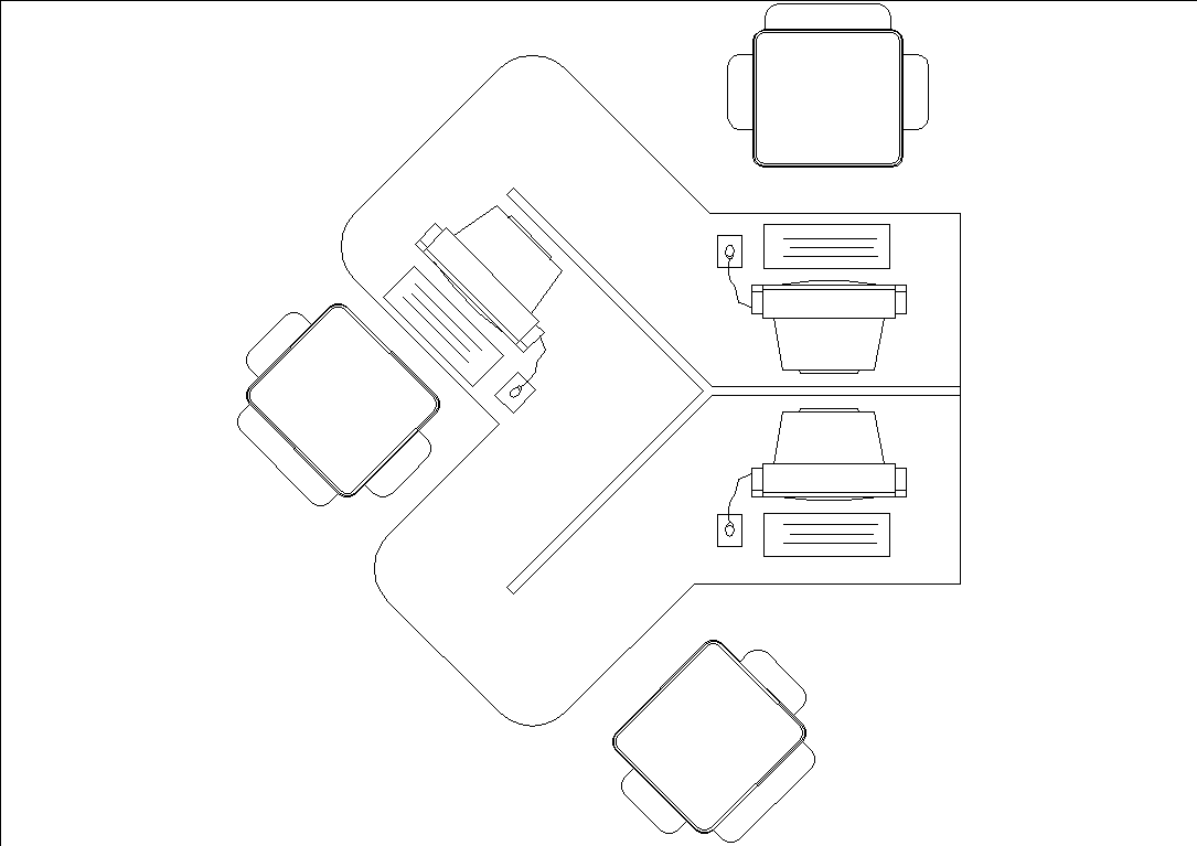 Escritorio modular para computadora en AutoCAD CAD (14.75 KB) Bibliocad