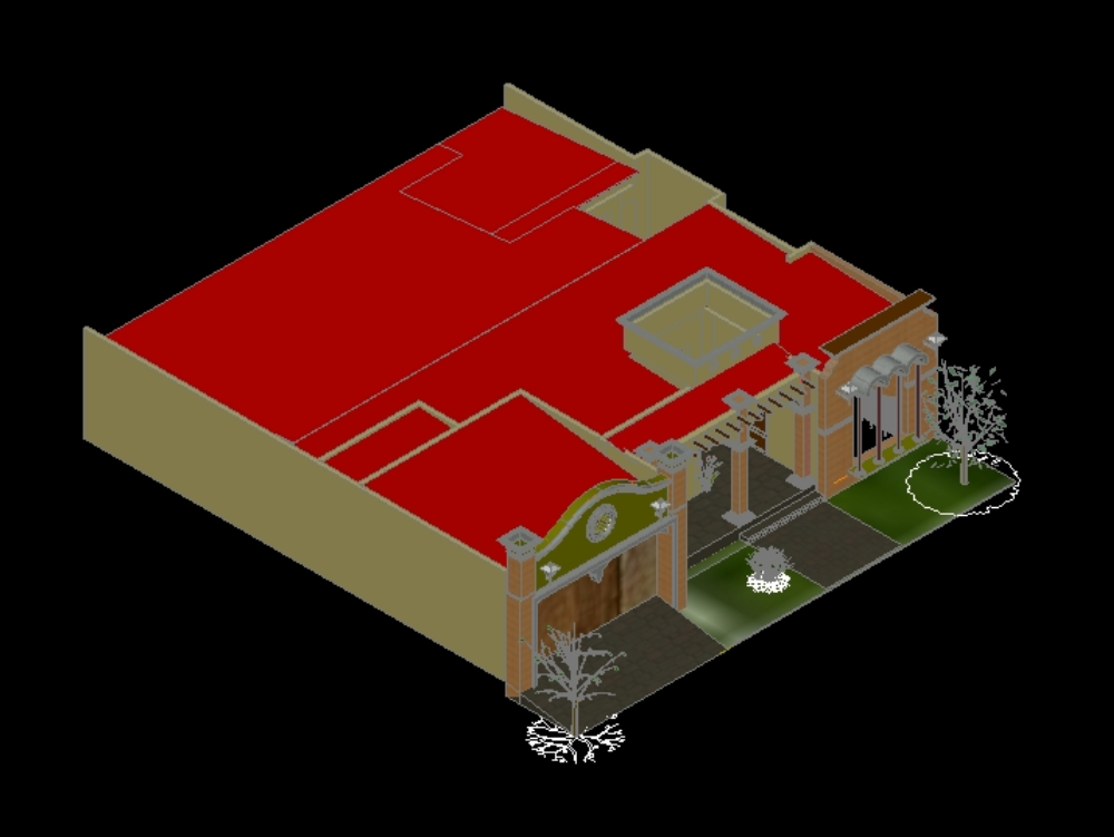 Colonial house in 3d.
