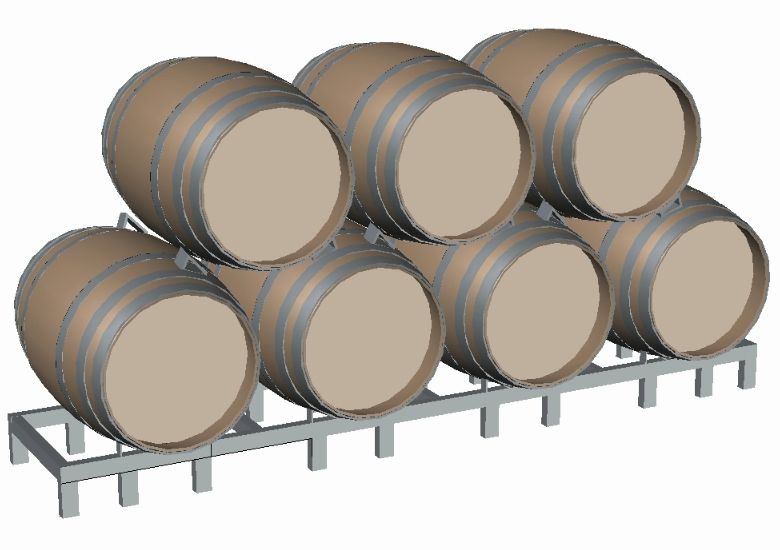Barriles de vino 3D