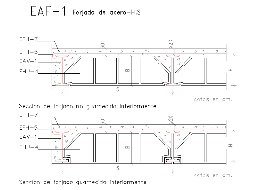 Plans of steel beams