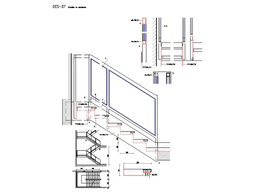 Plans detailing stairways