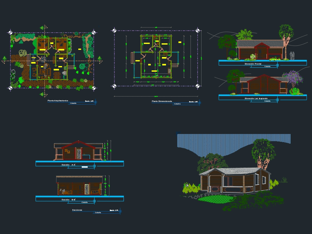 Casa En Madera En Autocad Descargar Cad 699 Mb Bibliocad 5092