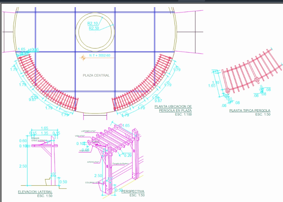 Detail Of The Pergola Elevation View Is Given In This - vrogue.co