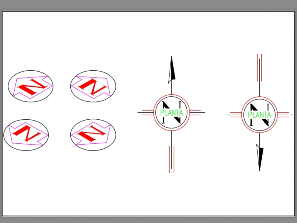 Simbolos norte en AutoCAD | Descargar CAD gratis (165.98 KB) | Bibliocad