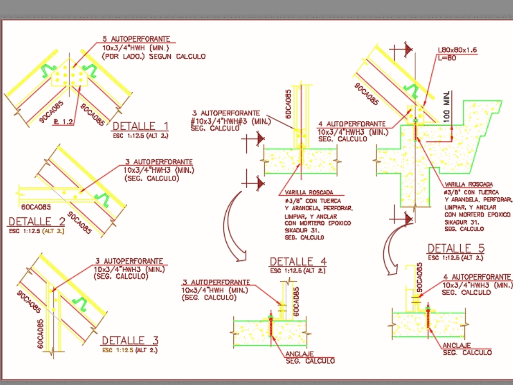 Detalle de cercha en AutoCAD Descargar CAD 55 85 KB 