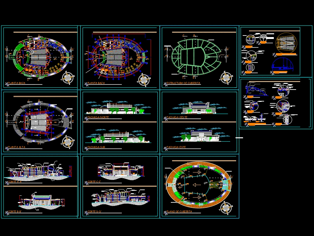 Theater in AutoCAD | CAD download (2.07 MB) | Bibliocad