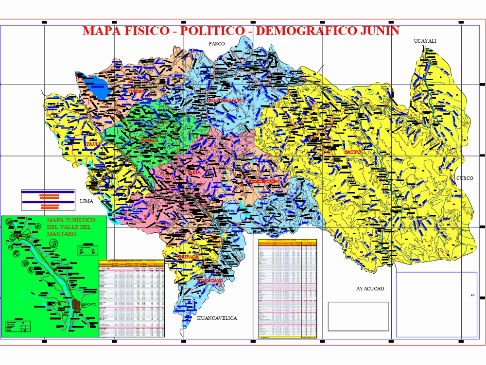 Mapa físico y político de la región