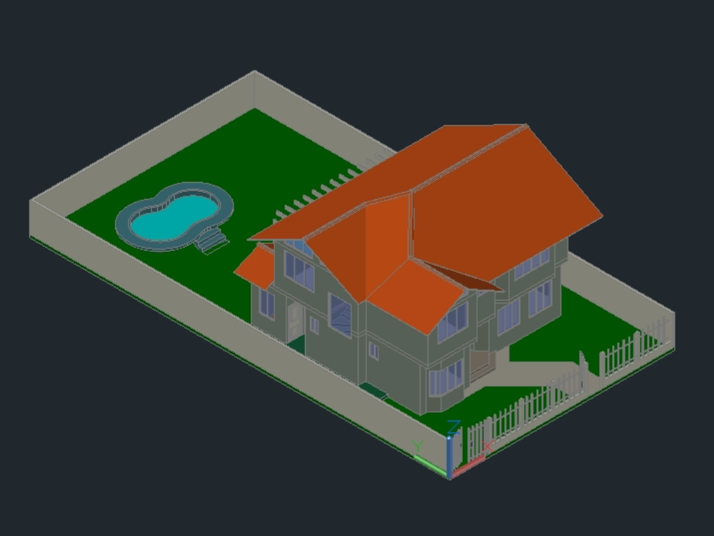 Modelo tridimensional de vivienda en AutoCAD | CAD ( MB) | Bibliocad