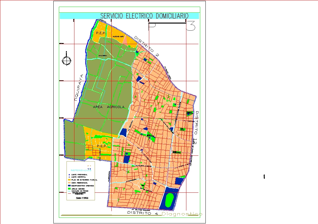 Mapa do distrito municipal - cochabamba