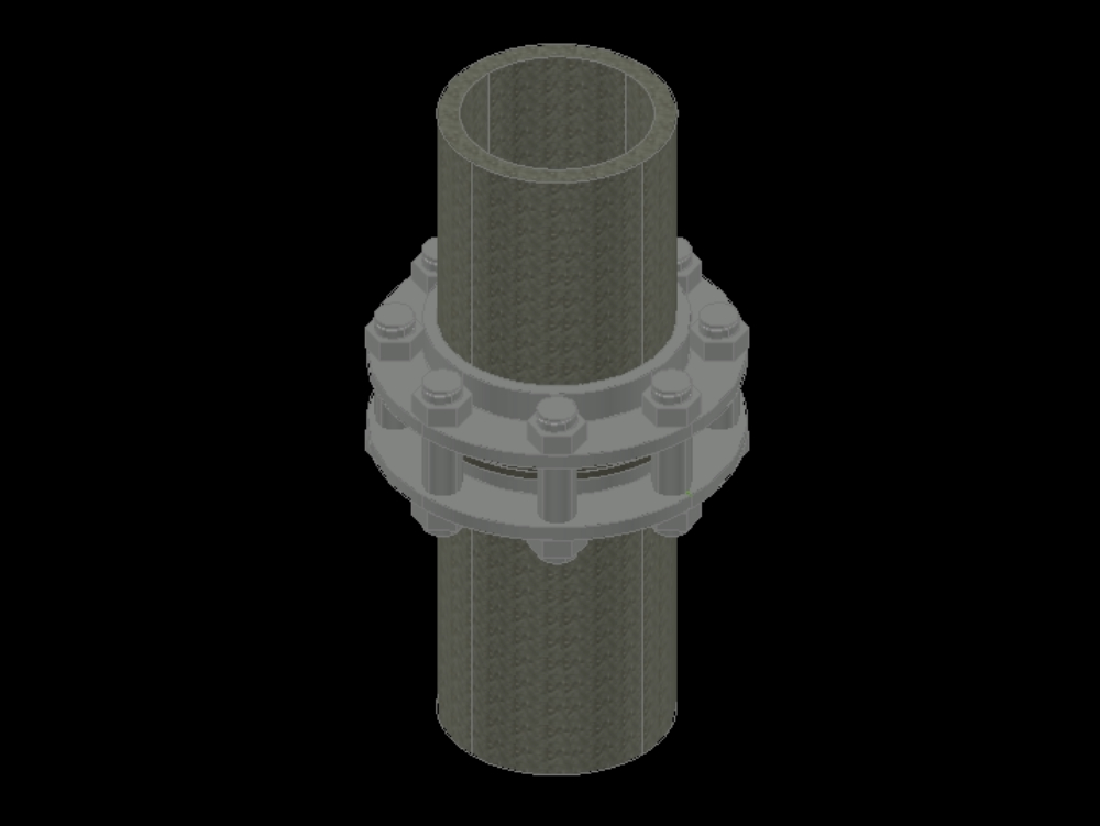 Flanges with bolts in 3d.
