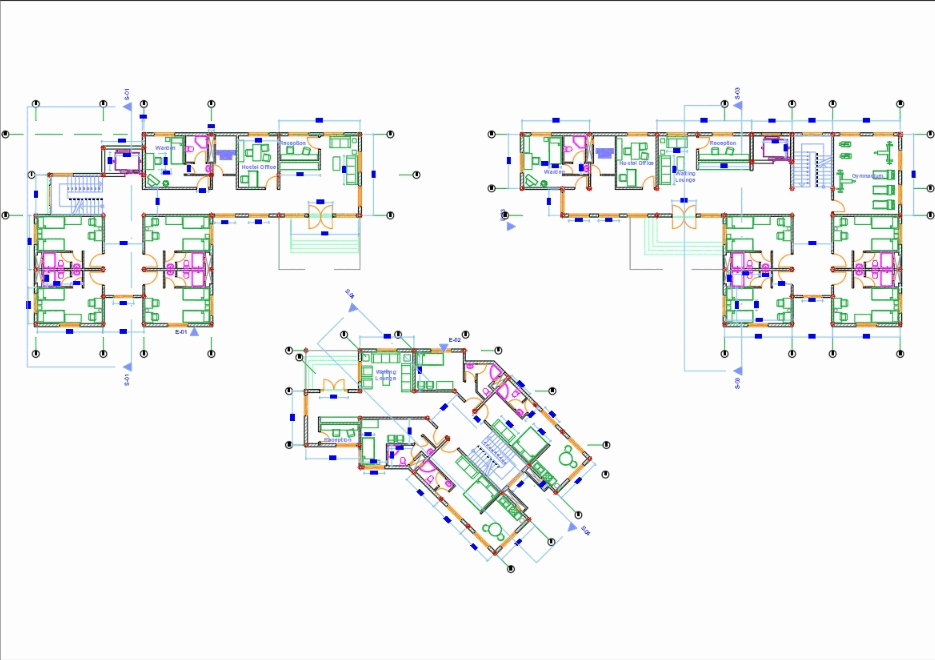 Hostel block in AutoCAD | CAD download (351.4 KB) | Bibliocad drawing an electrical plan 