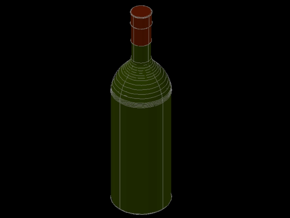 Wine bottle in 3d.