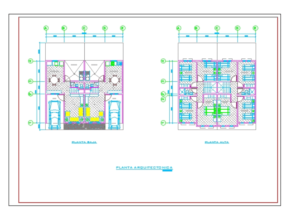 Juego de planos de una casa en AutoCAD | CAD (1.16 MB) | Bibliocad