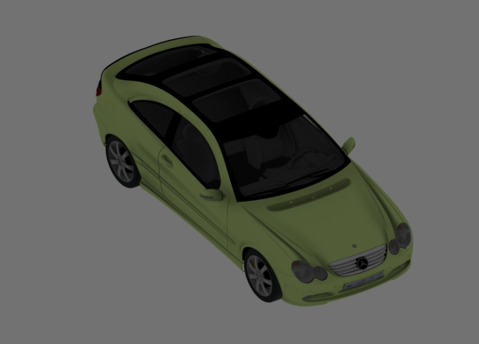 Automóvil  Mercedes en 3D.