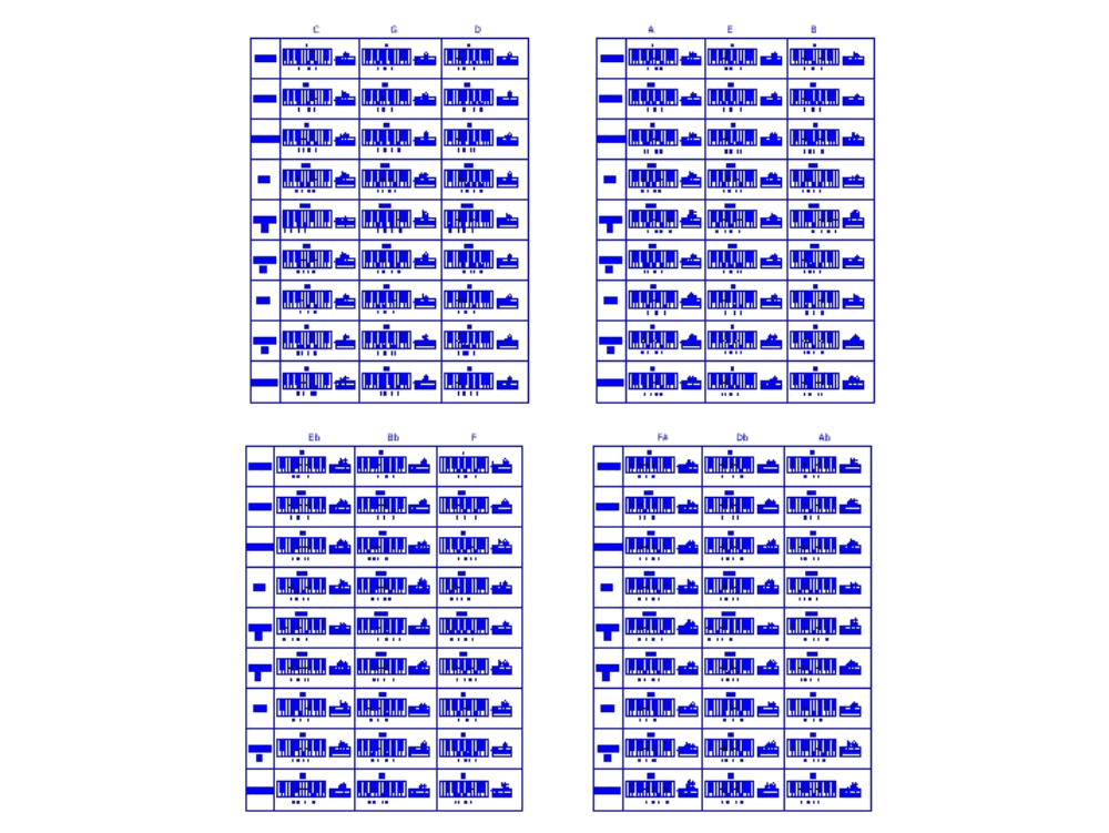 Respecto a Hospitalidad Comprimido Cartilla de acordes para teclado en AutoCAD | CAD (432.1 KB) | Bibliocad