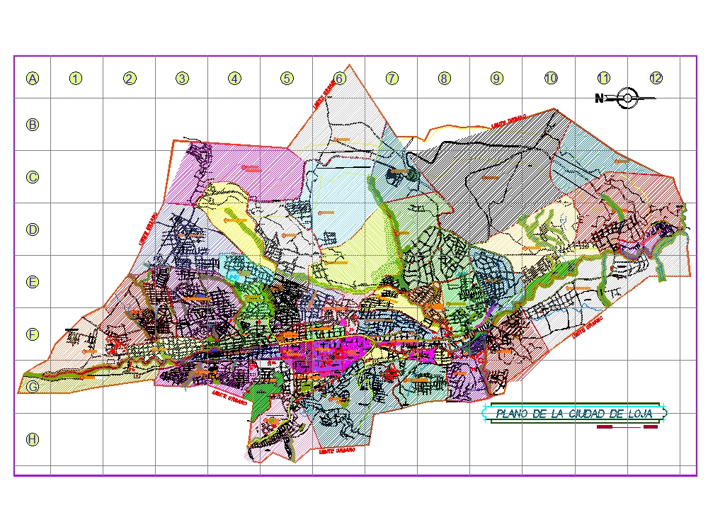 Plan de la ville de Loja