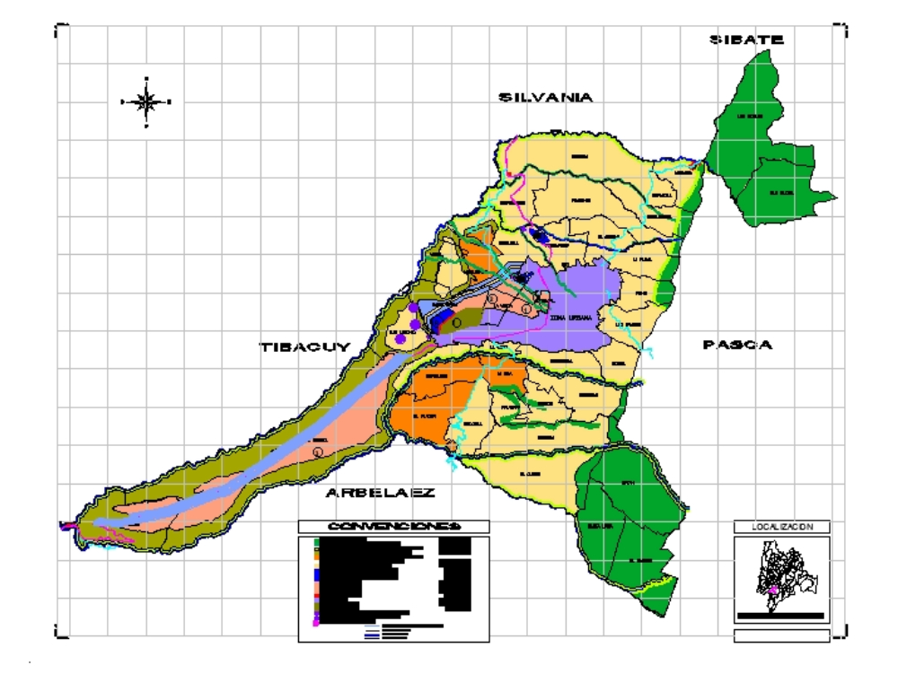 Map of fusagasugá - colombia.