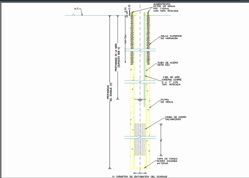 well deep dwg chamber autocad bibliocad