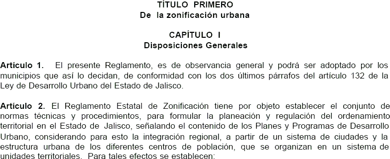 State zoning regulation - Jalisco